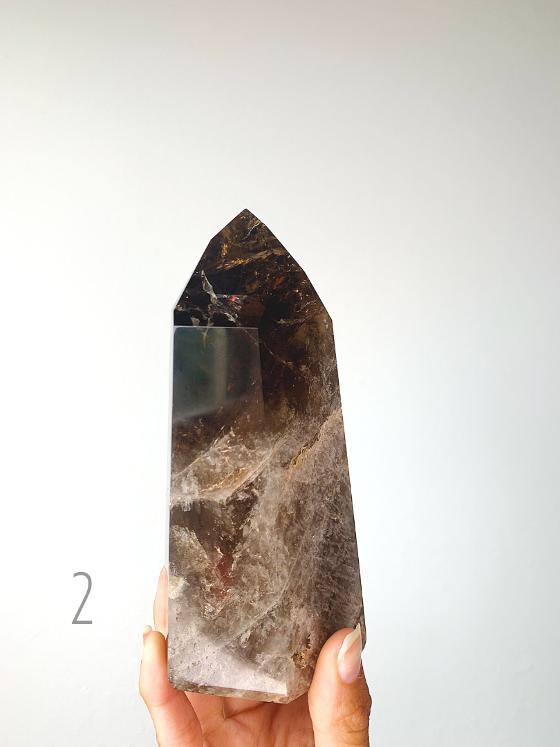 Smoky Quartz Crystal Points for grounding and energy transmutation