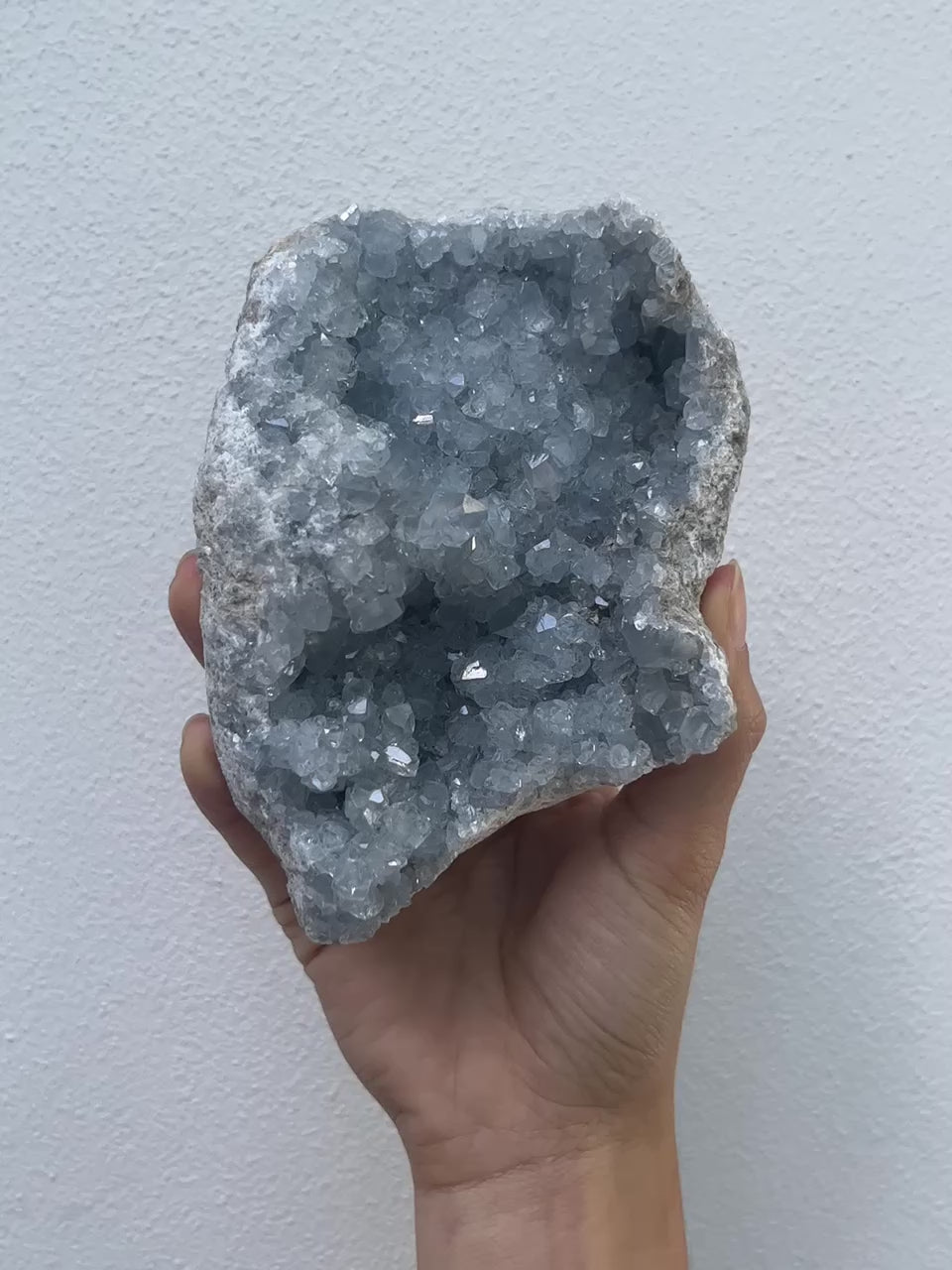 Large Raw Celestite Crystal Geode for Calm and Guide