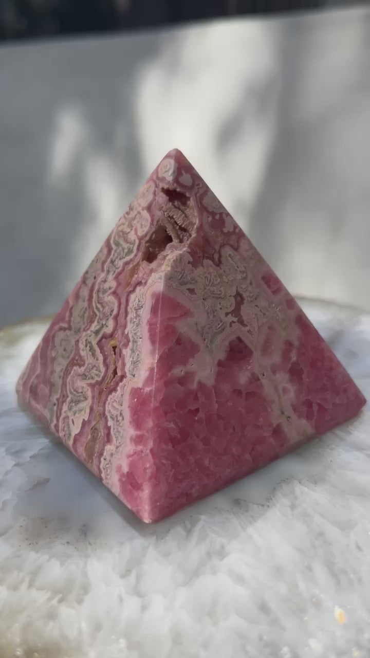 Rhodochrosite pyramid for Healing, Comfort, Harmony, Compassion and Self-love