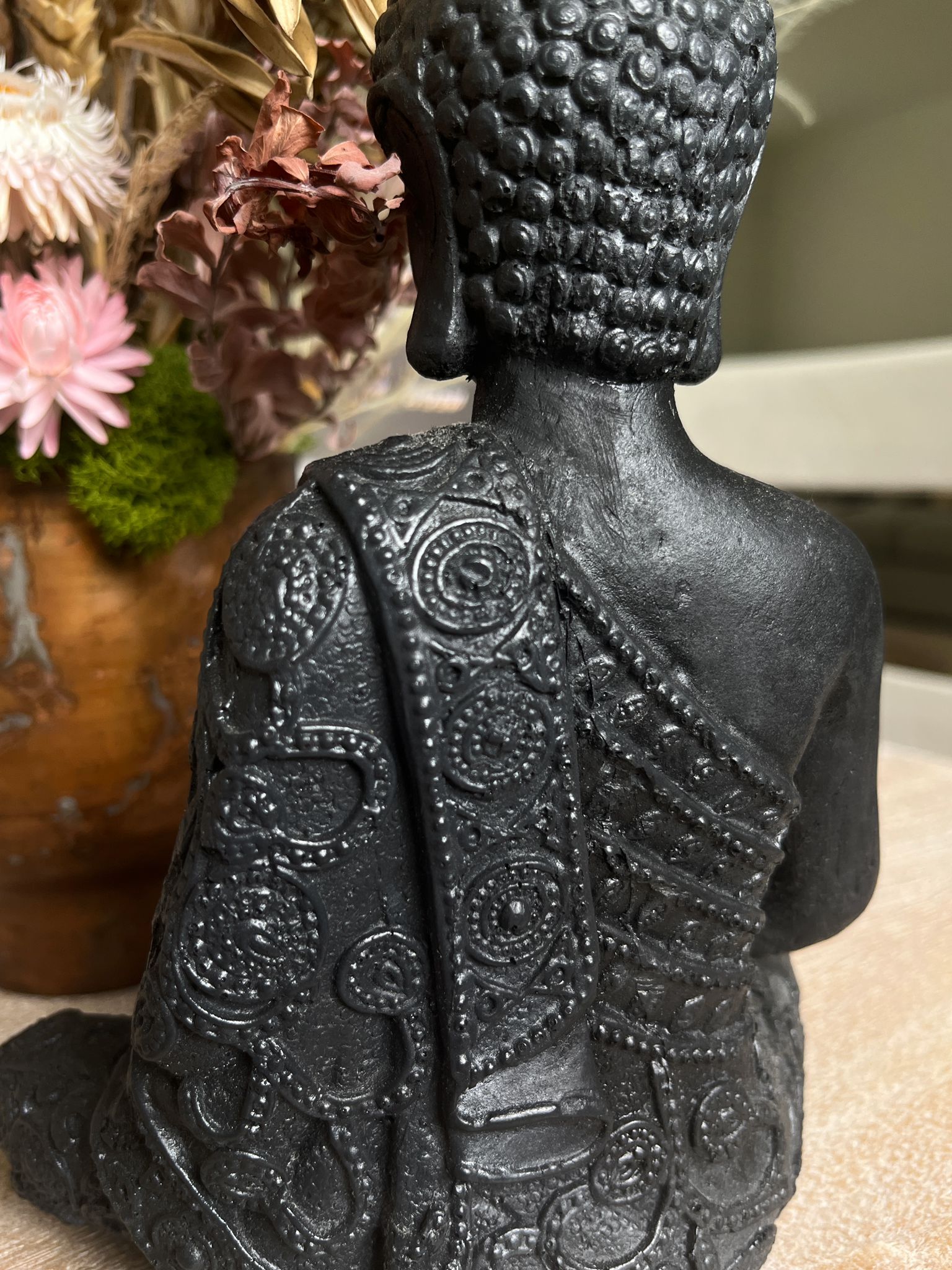 Shungite Buddha sculpture from Russia for EMF Protection & Detox.