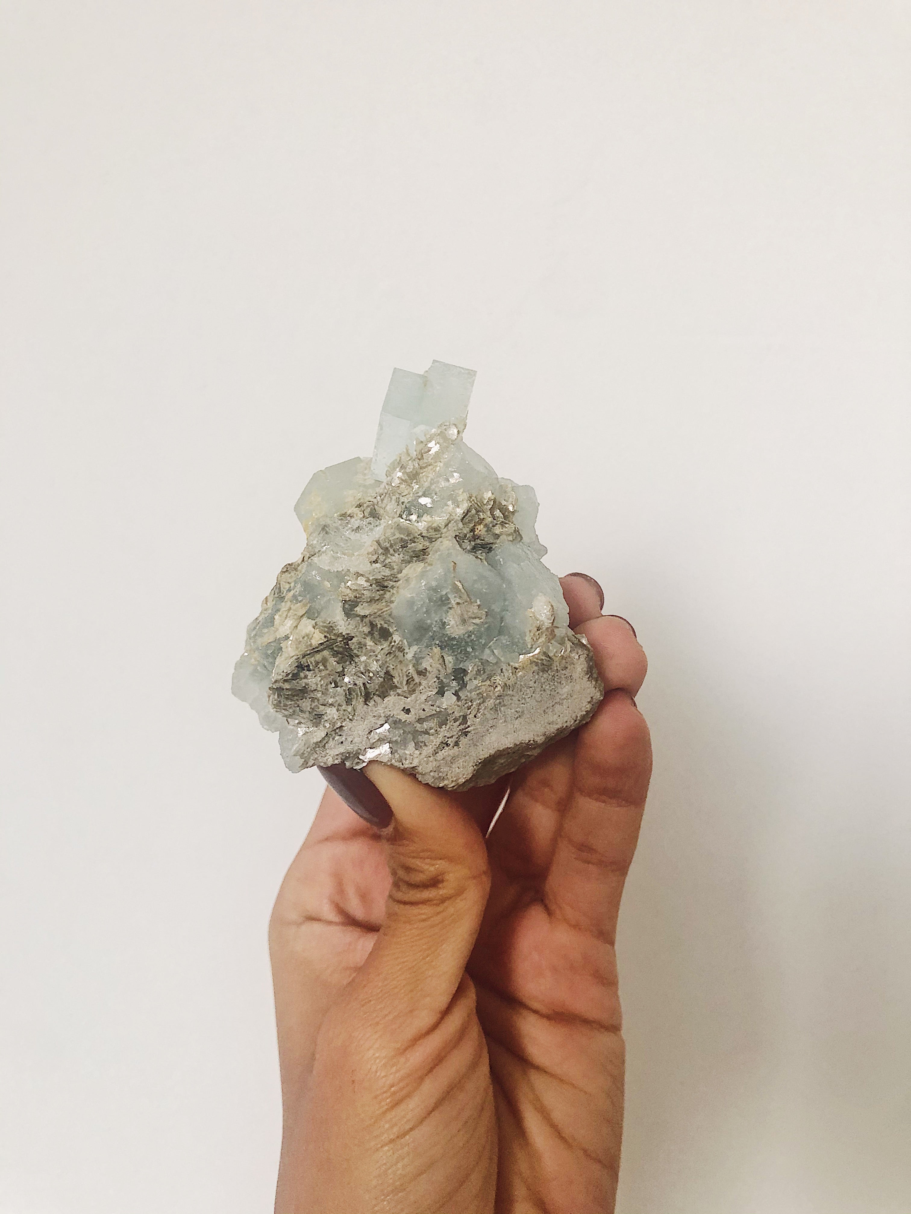 Raw Aquamarine + Mica Specimens for Communication & Flow