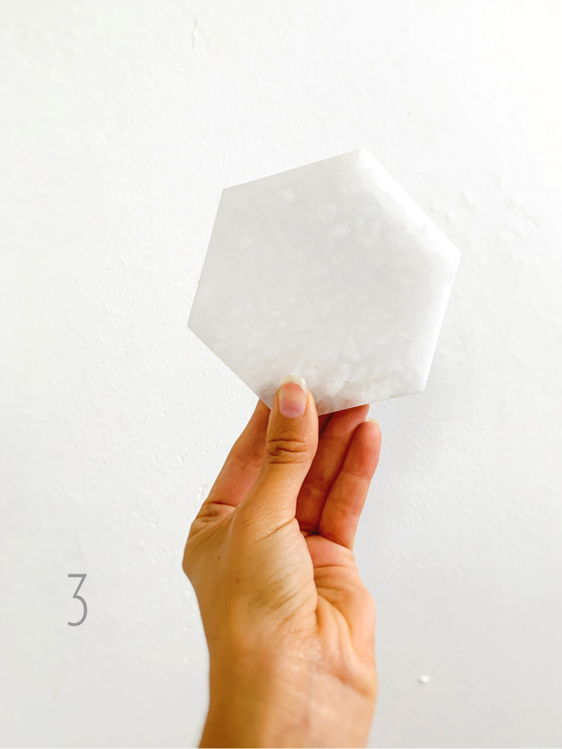 Natural Selenite Hexagonal Charging Plates for Cleansing and Charging Crystals