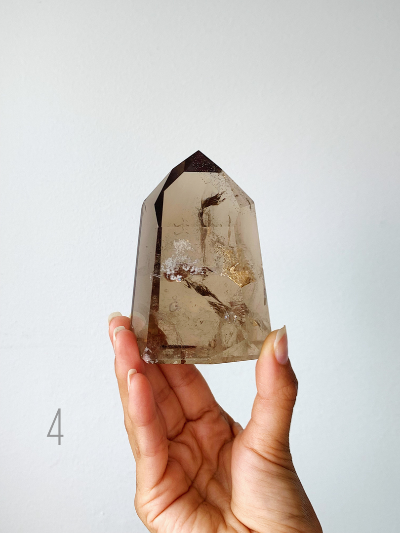 Smoky Quartz Crystal Points for grounding and energy transmutation