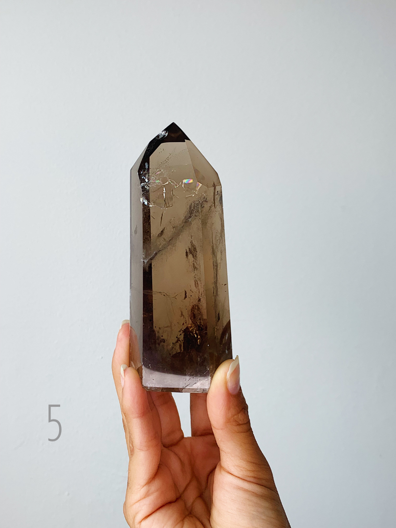 Smoky Quartz Crystal Points for grounding and energy transmutation