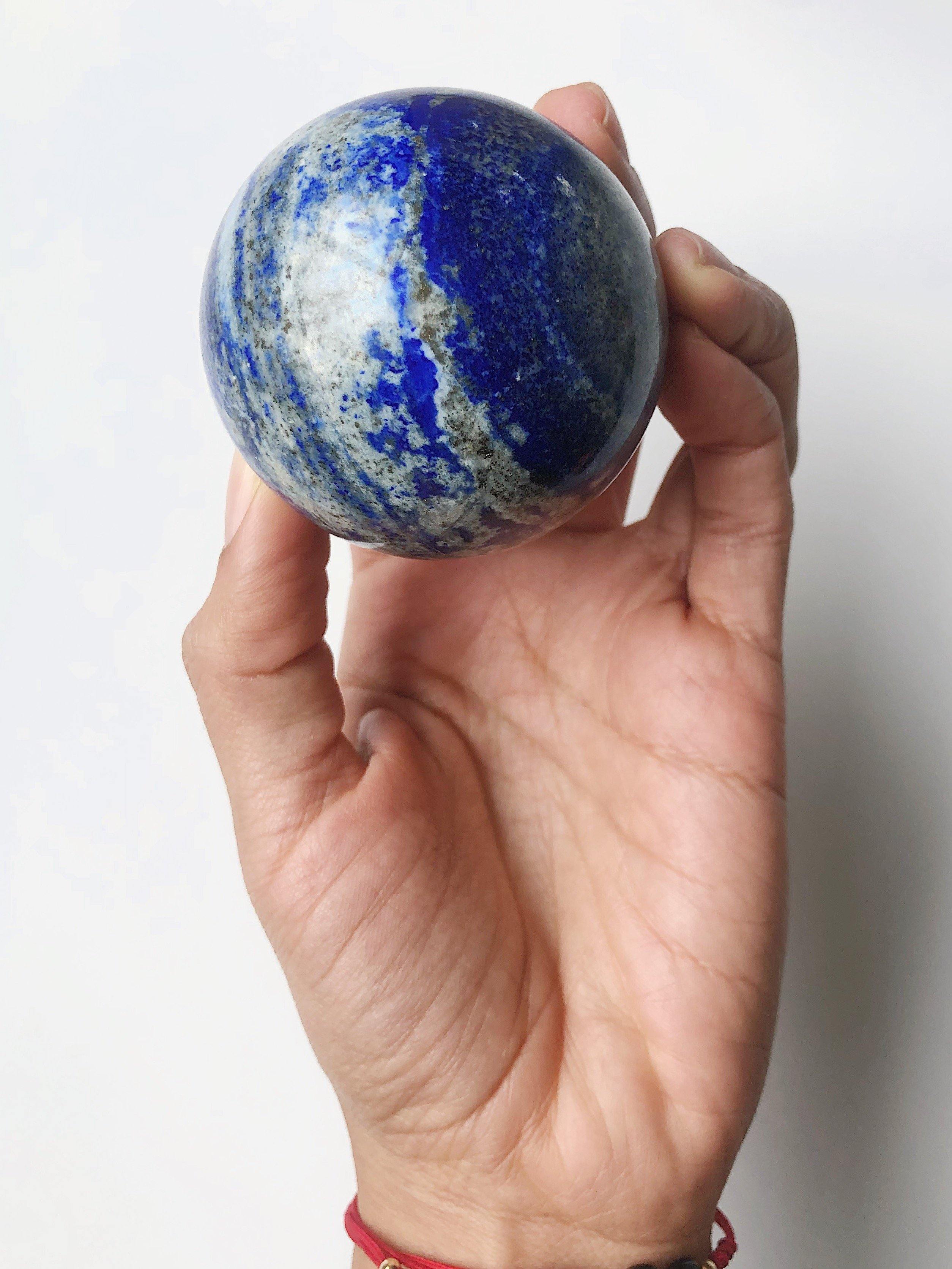 Lapis Lazuli Crystal Sphere for Meditation, Self Expression, Transformation - Khemia