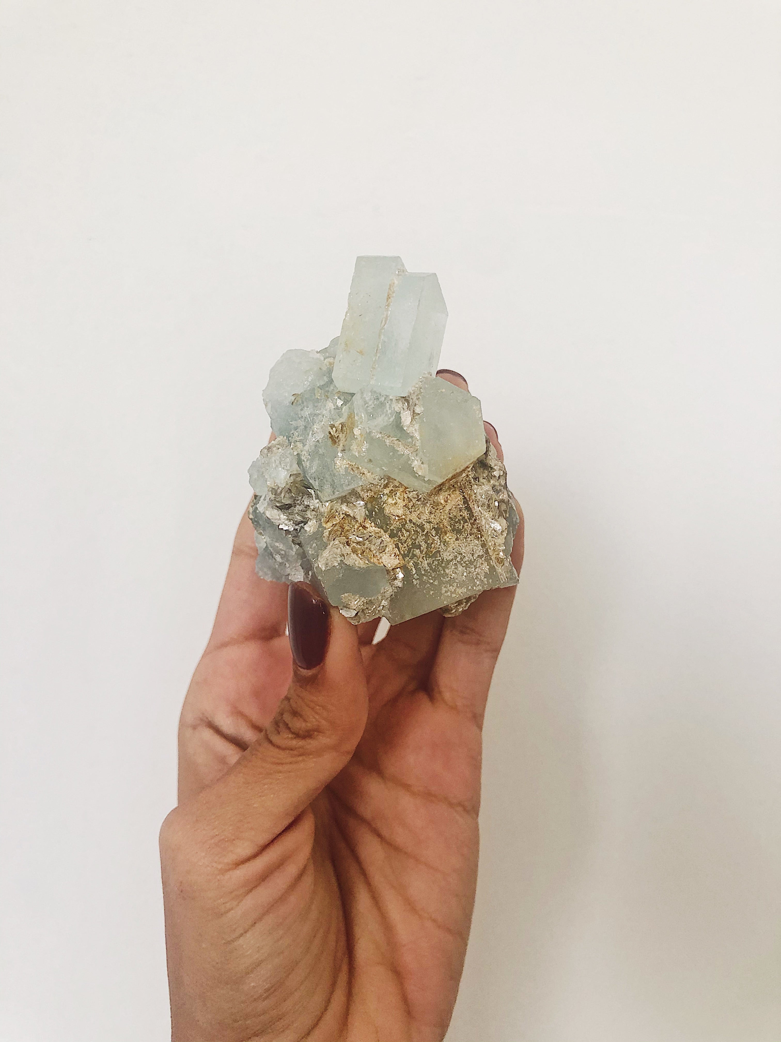 Raw Aquamarine + Mica Specimens for Communication & Flow