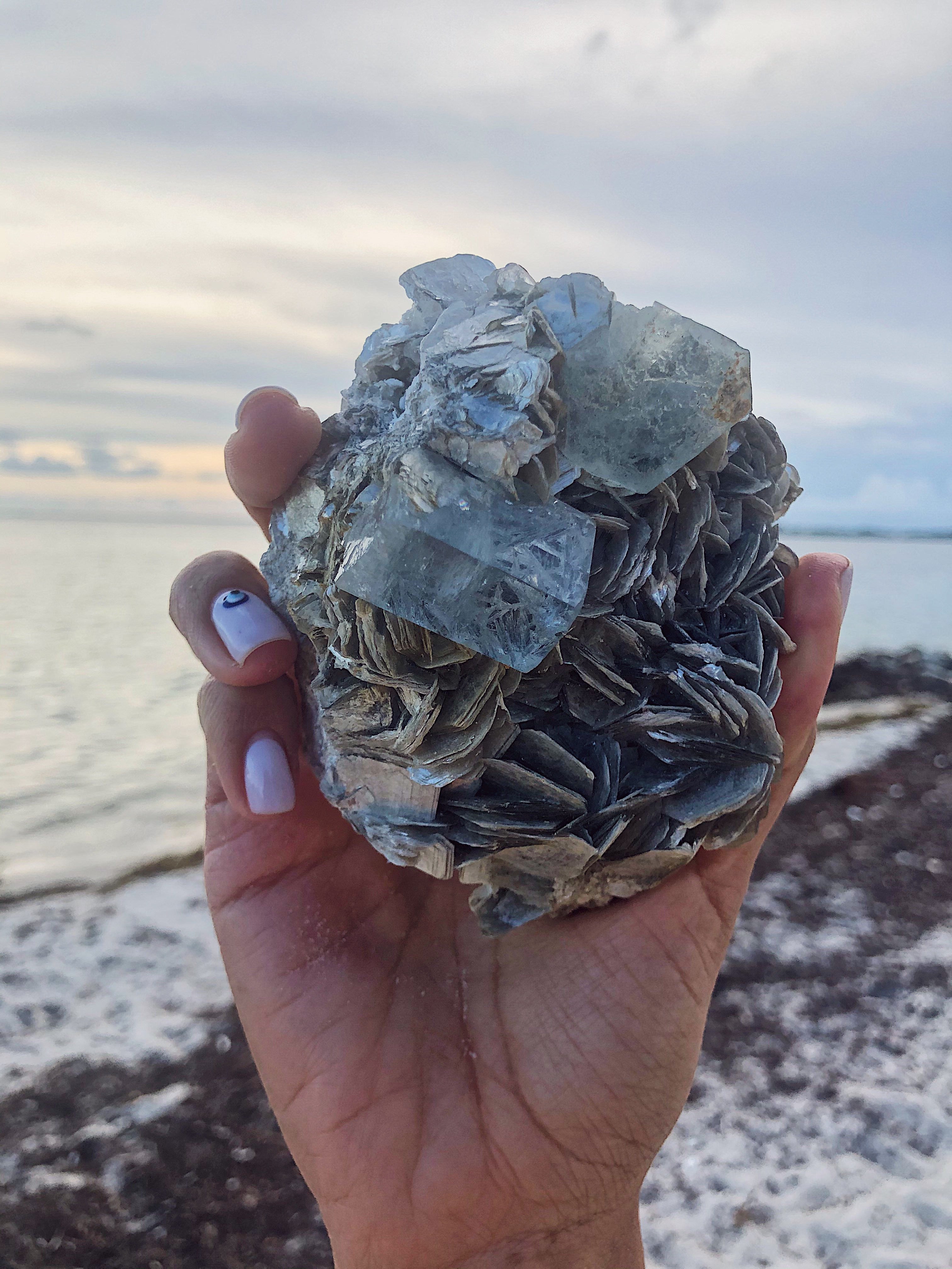 Raw Aquamarine + Mica Specimens for Communication & Flow