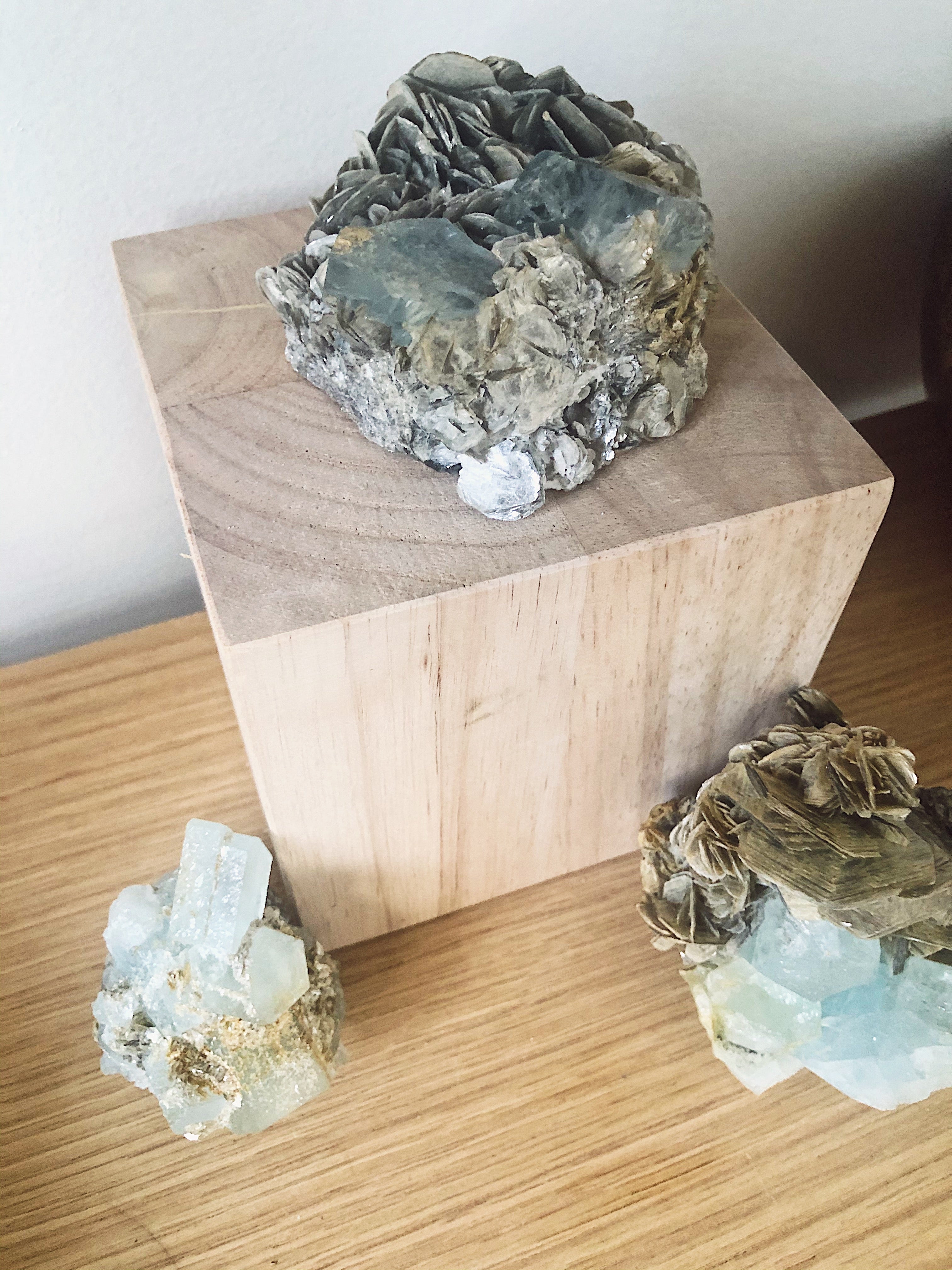 Raw Aquamarine + Mica Specimens for Communication & Flow