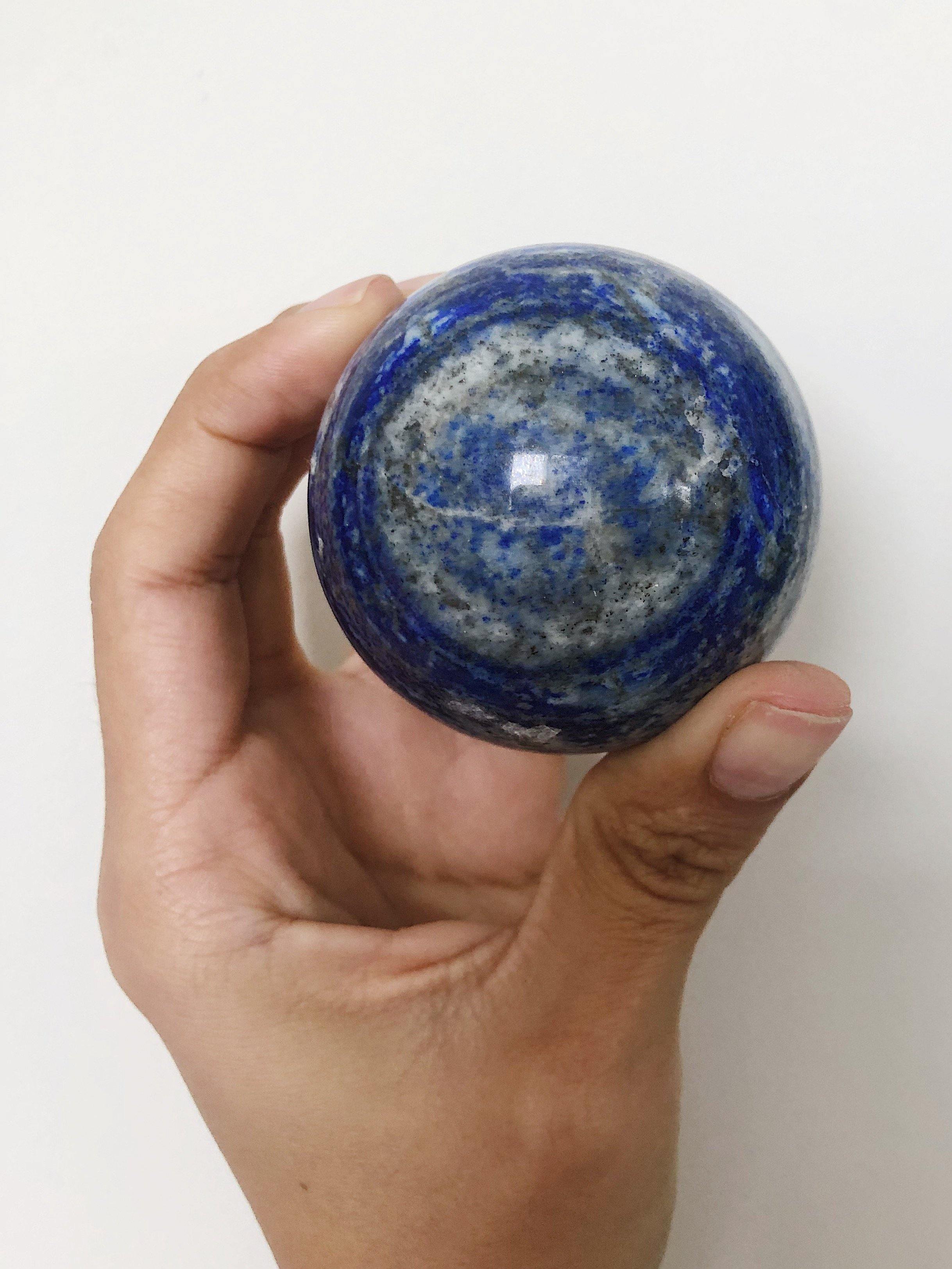 Lapis Lazuli Crystal Sphere for Meditation, Self Expression, Transformation - Khemia