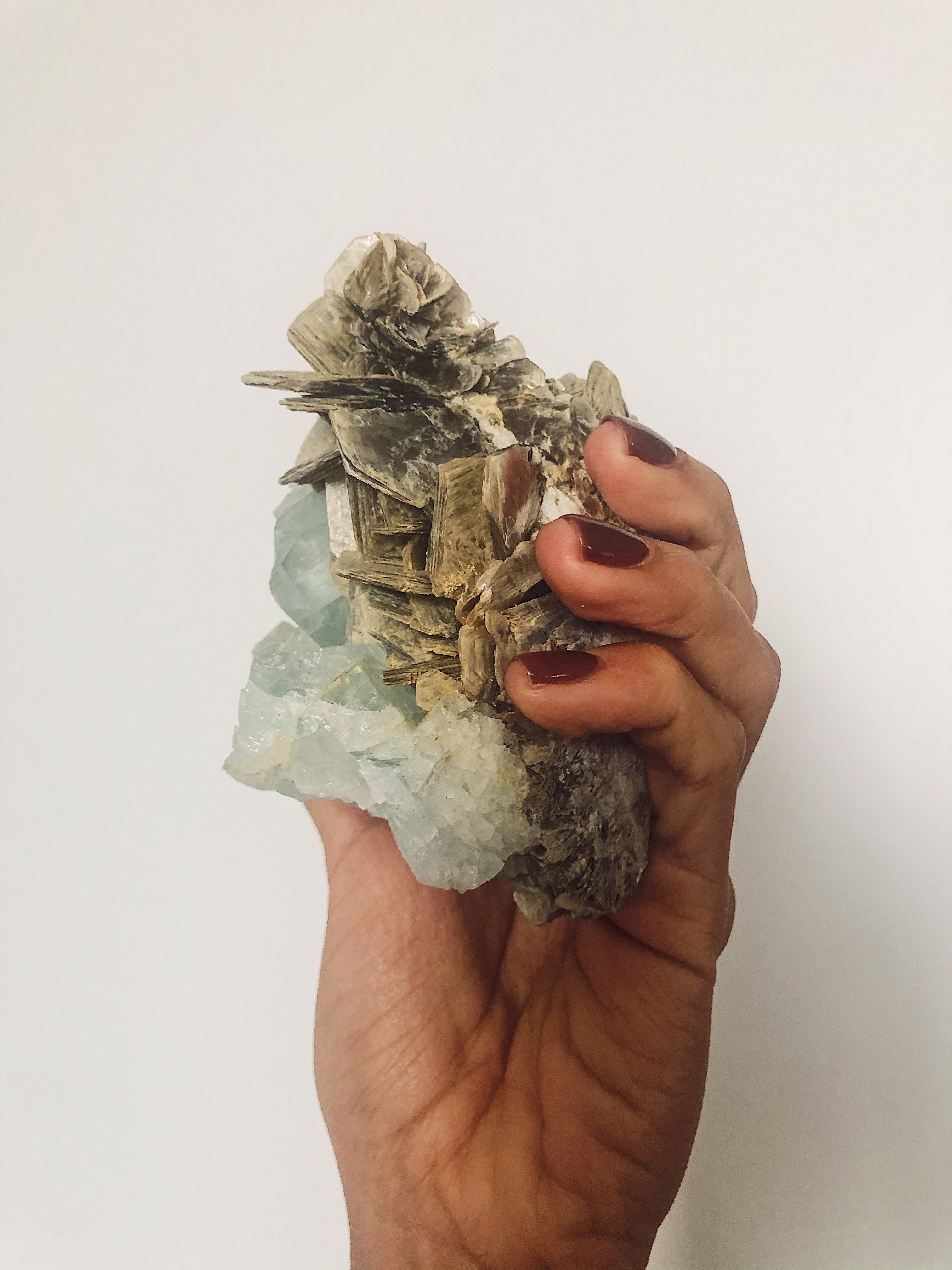 Raw Aquamarine + Mica Specimens for Communication & Flow