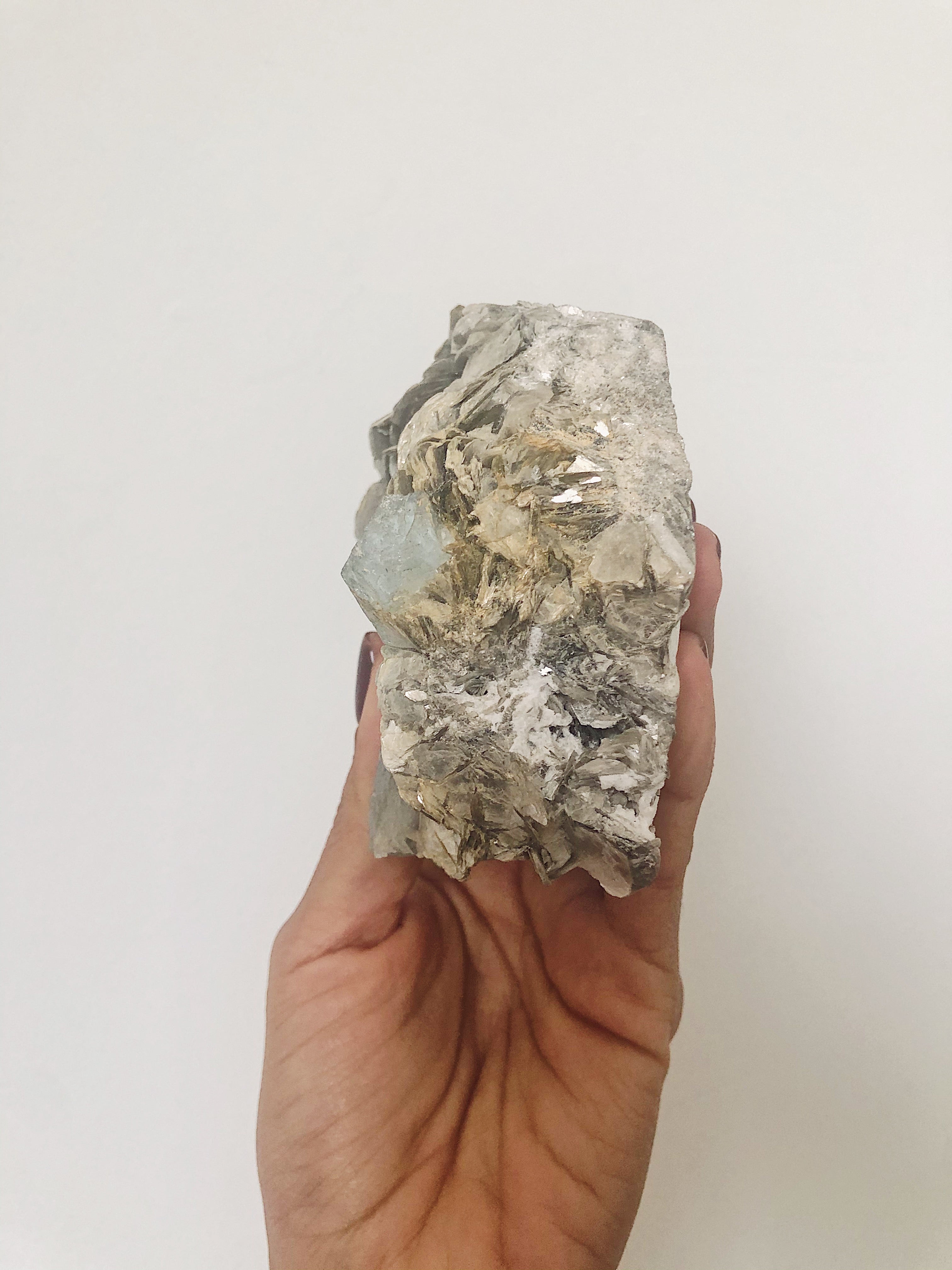 Raw Aquamarine + Mica Specimens for Communication & Flow