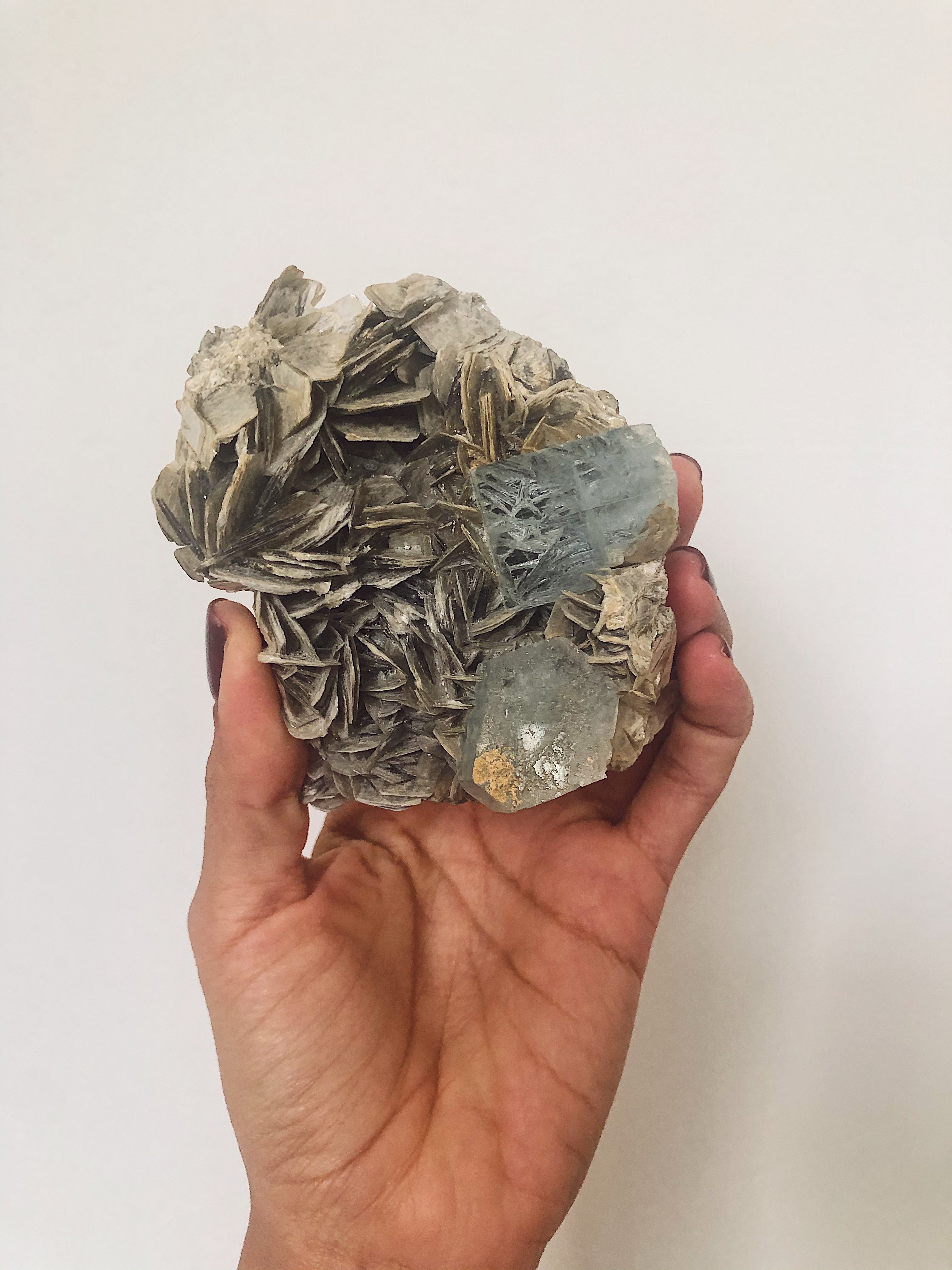 Raw Aquamarine + Mica Specimens for Communication & Flow