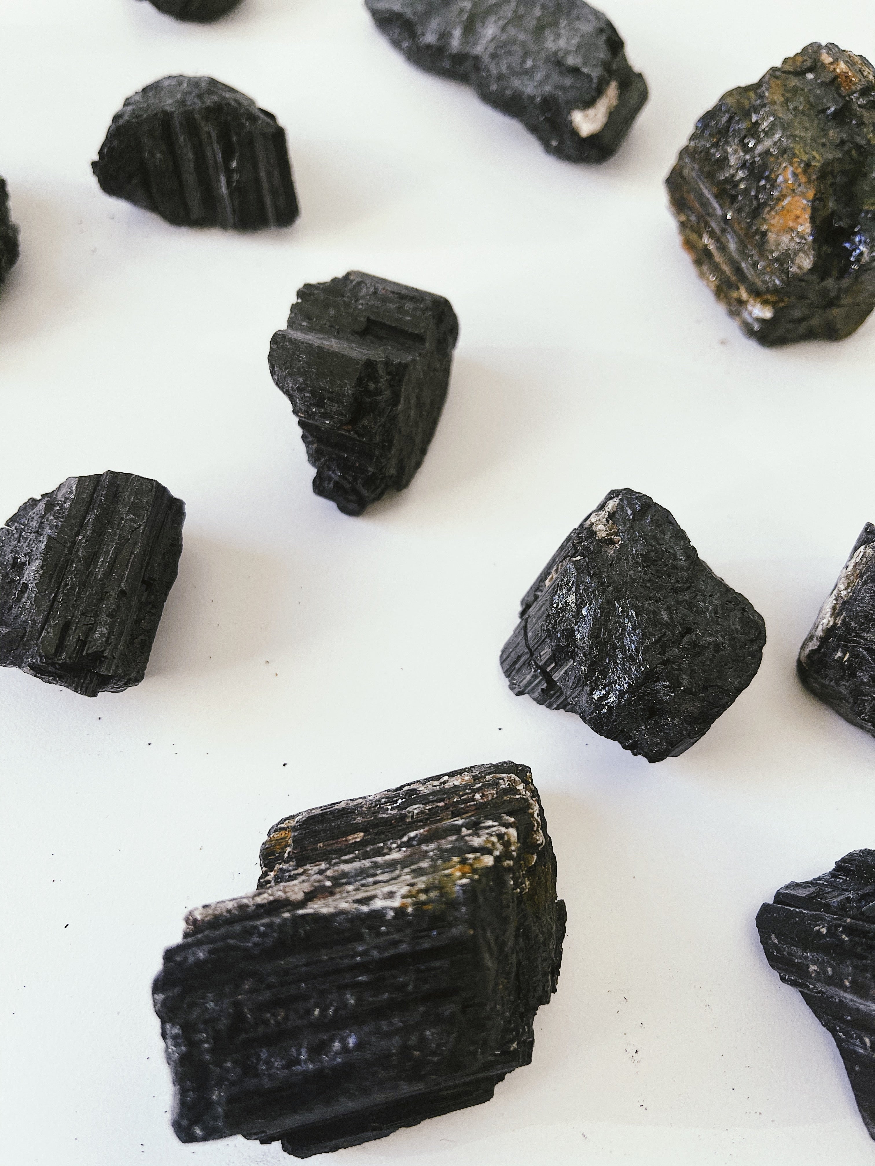 Small Raw Black Tourmaline Chunks for Protection & Grounding