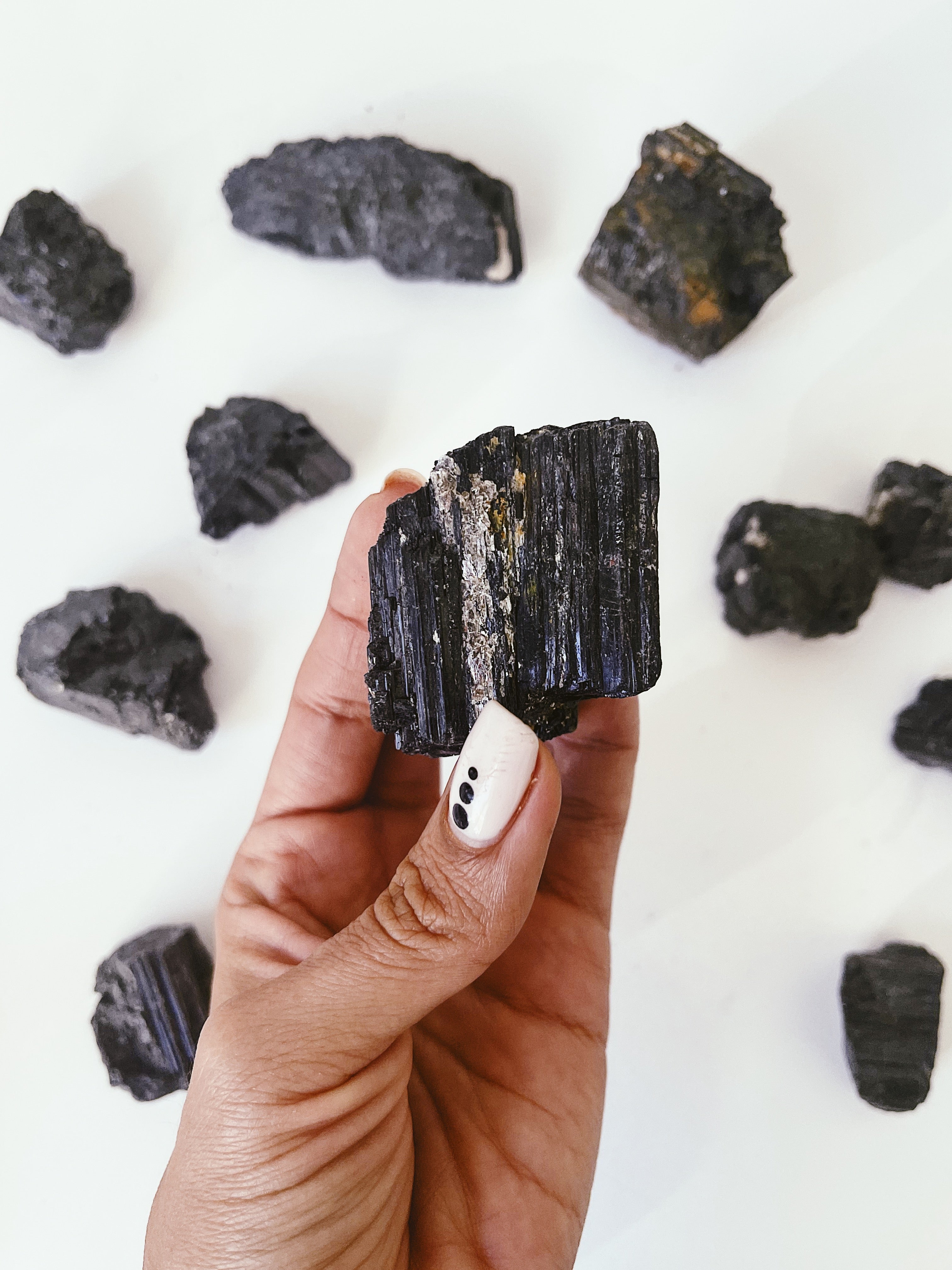 Small Raw Black Tourmaline Chunks for Protection & Grounding