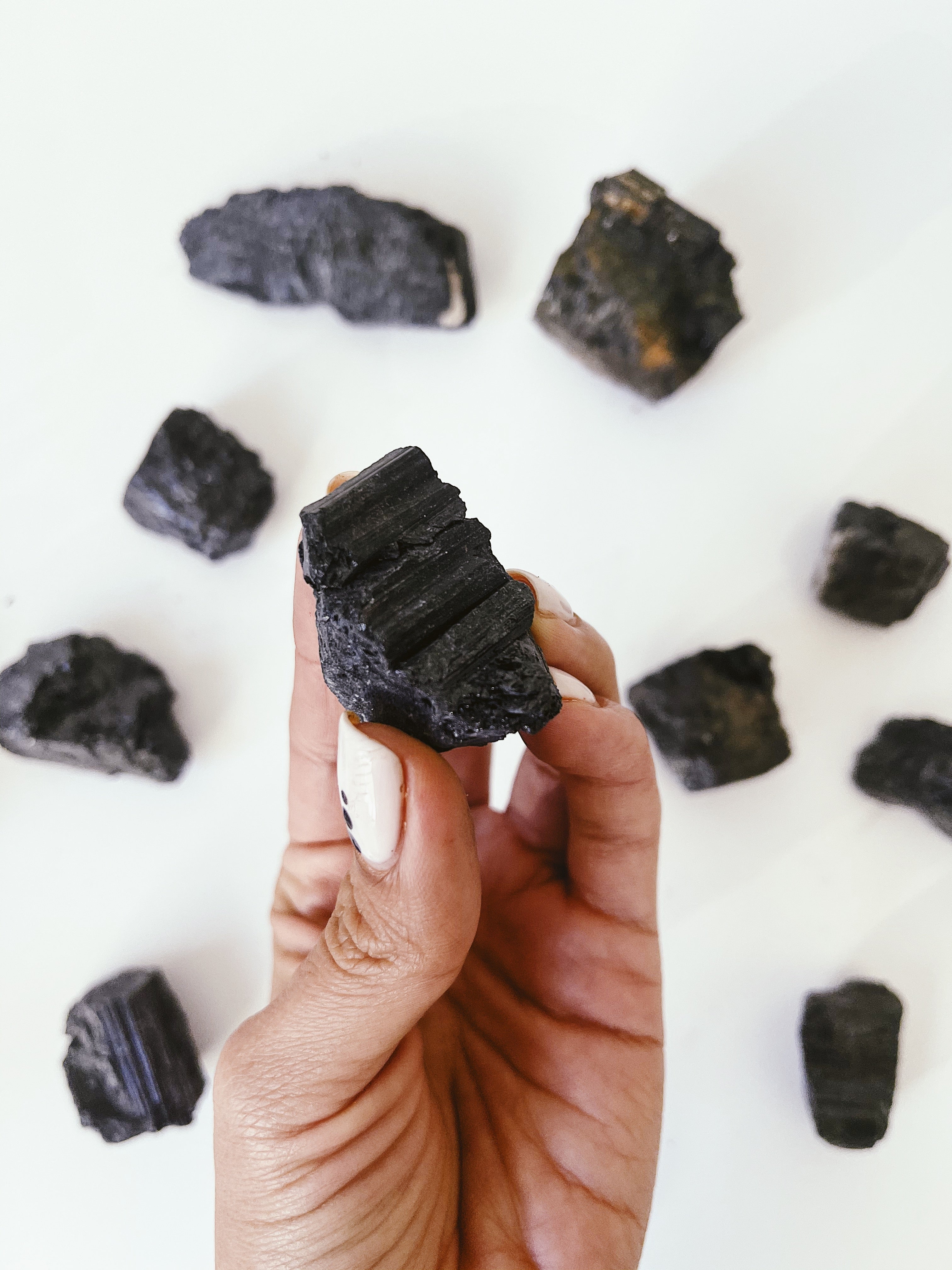 Small Raw Black Tourmaline Chunks for Protection & Grounding