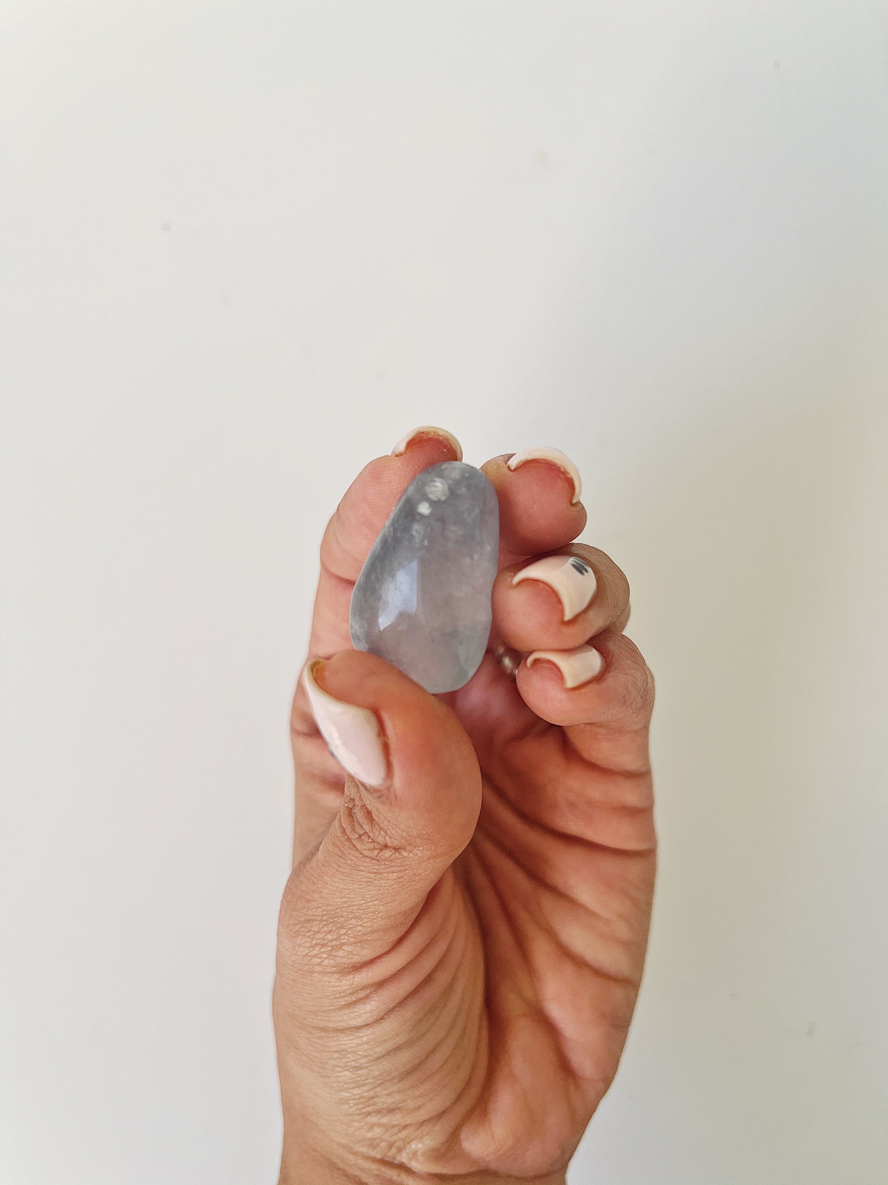 Natural Celestite Crystal Tumbles for Calm and Guide
