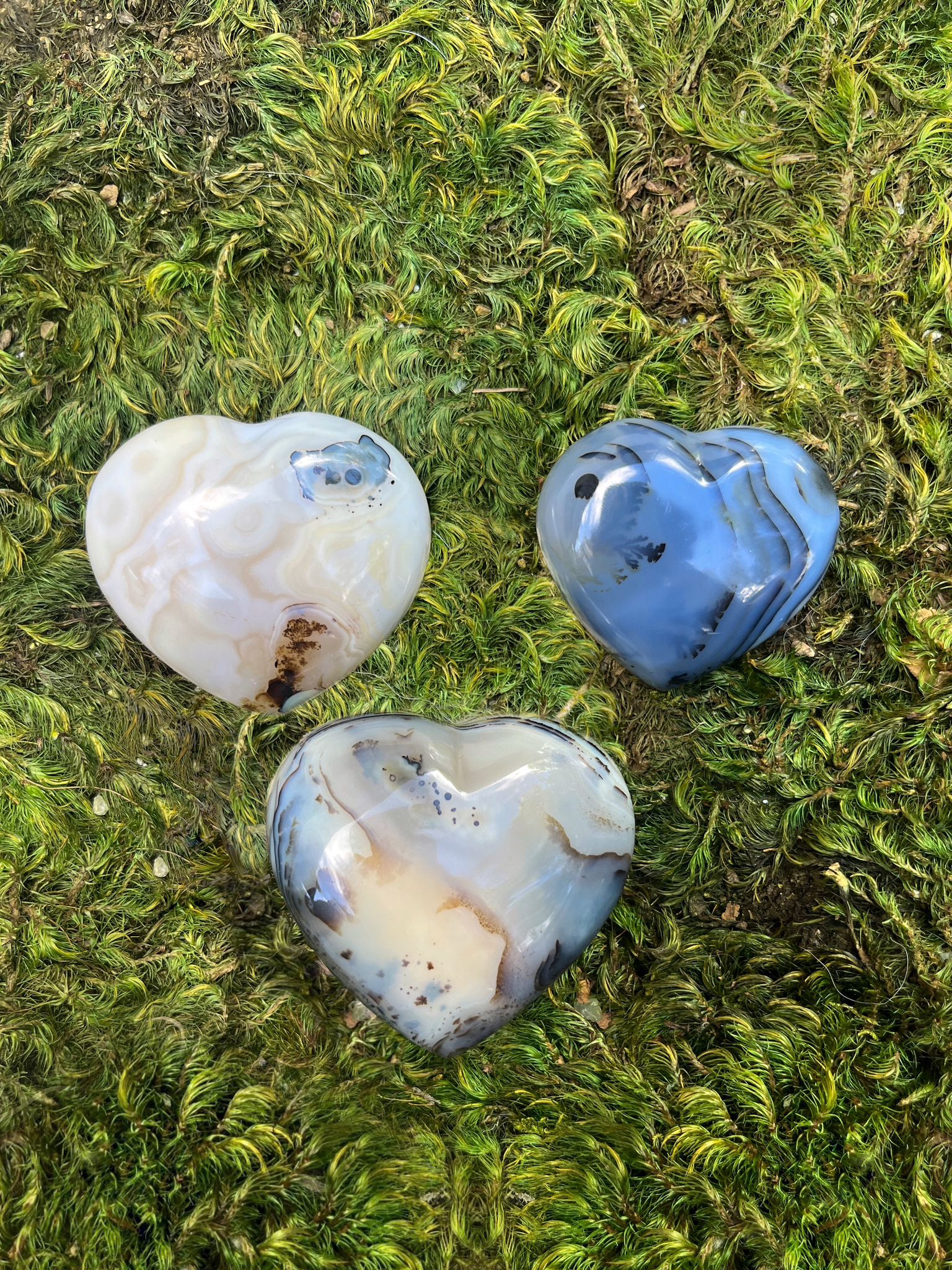 Agate hearts for Protection and Courage.