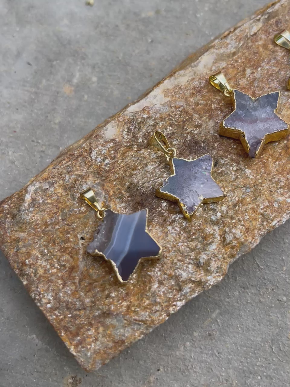 Druzy Agate Star Necklaces For Protection, Grounding, Harmonizing