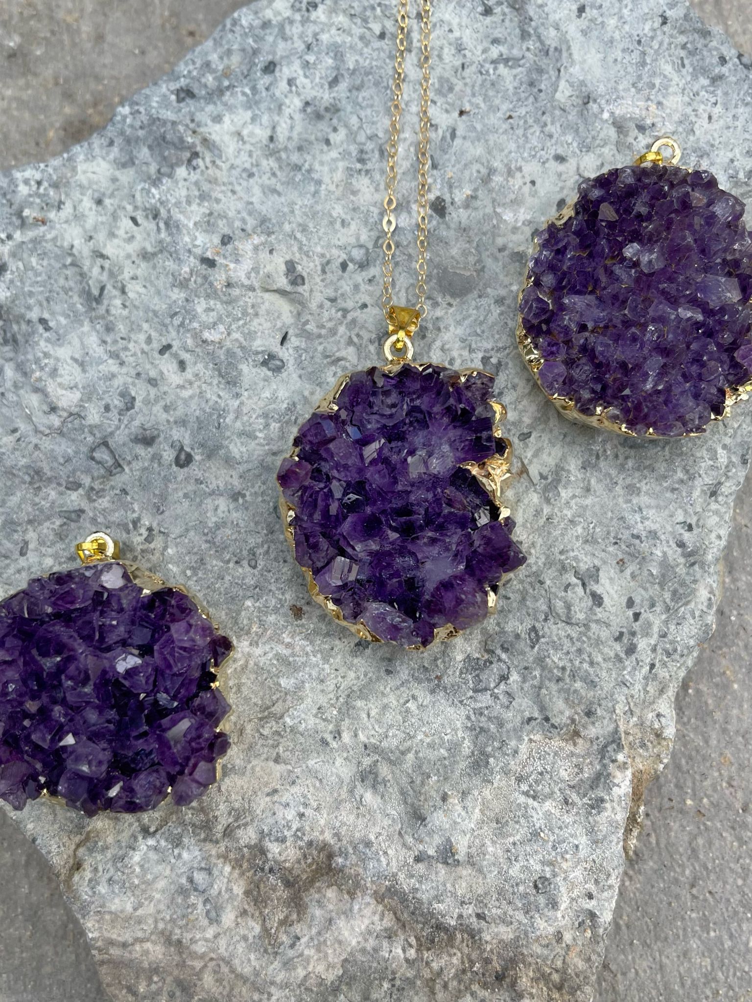 Druzy Amethyst Necklace