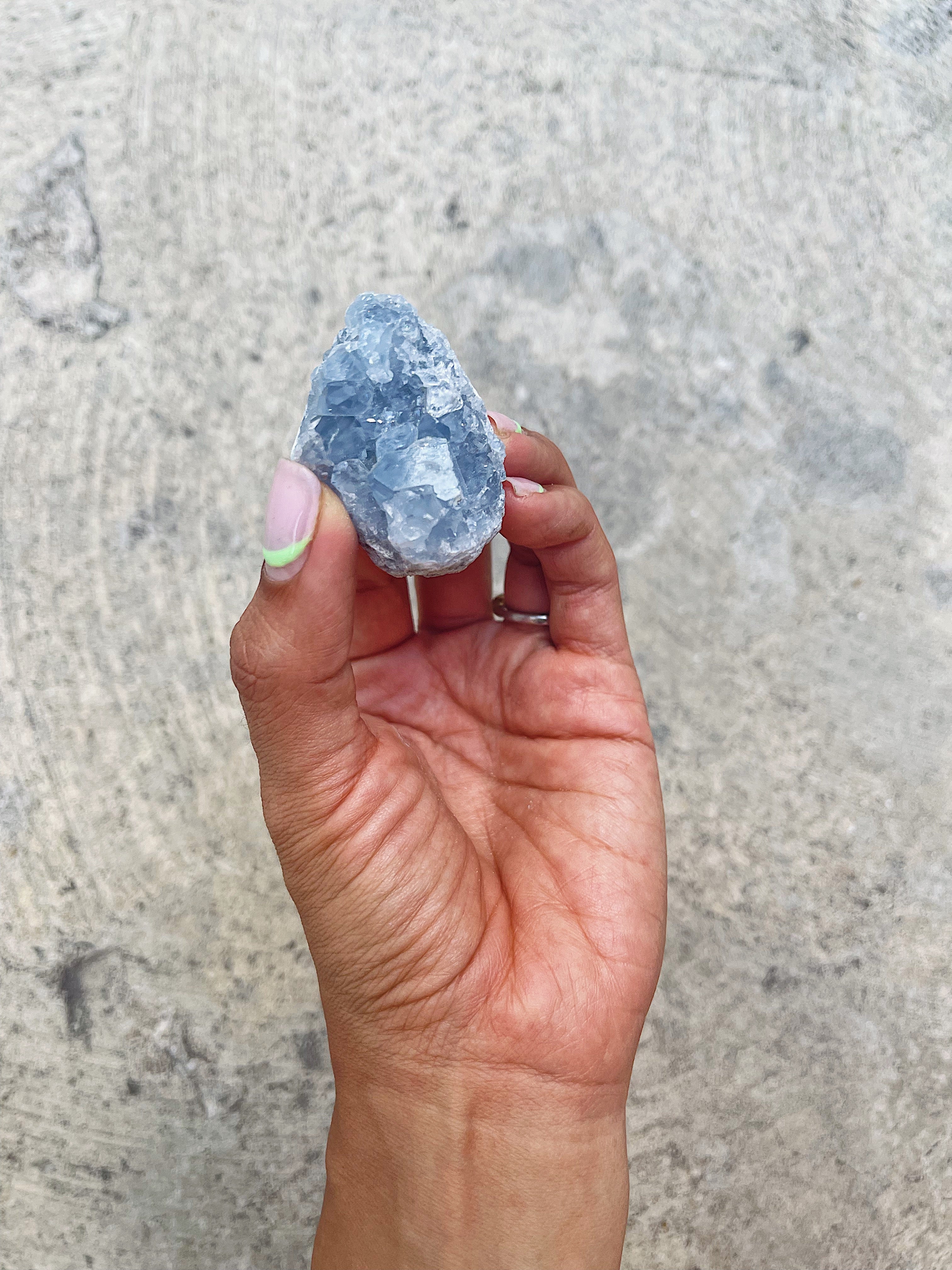 Small Raw Celestite Crystal Geodes for Calm and Guide