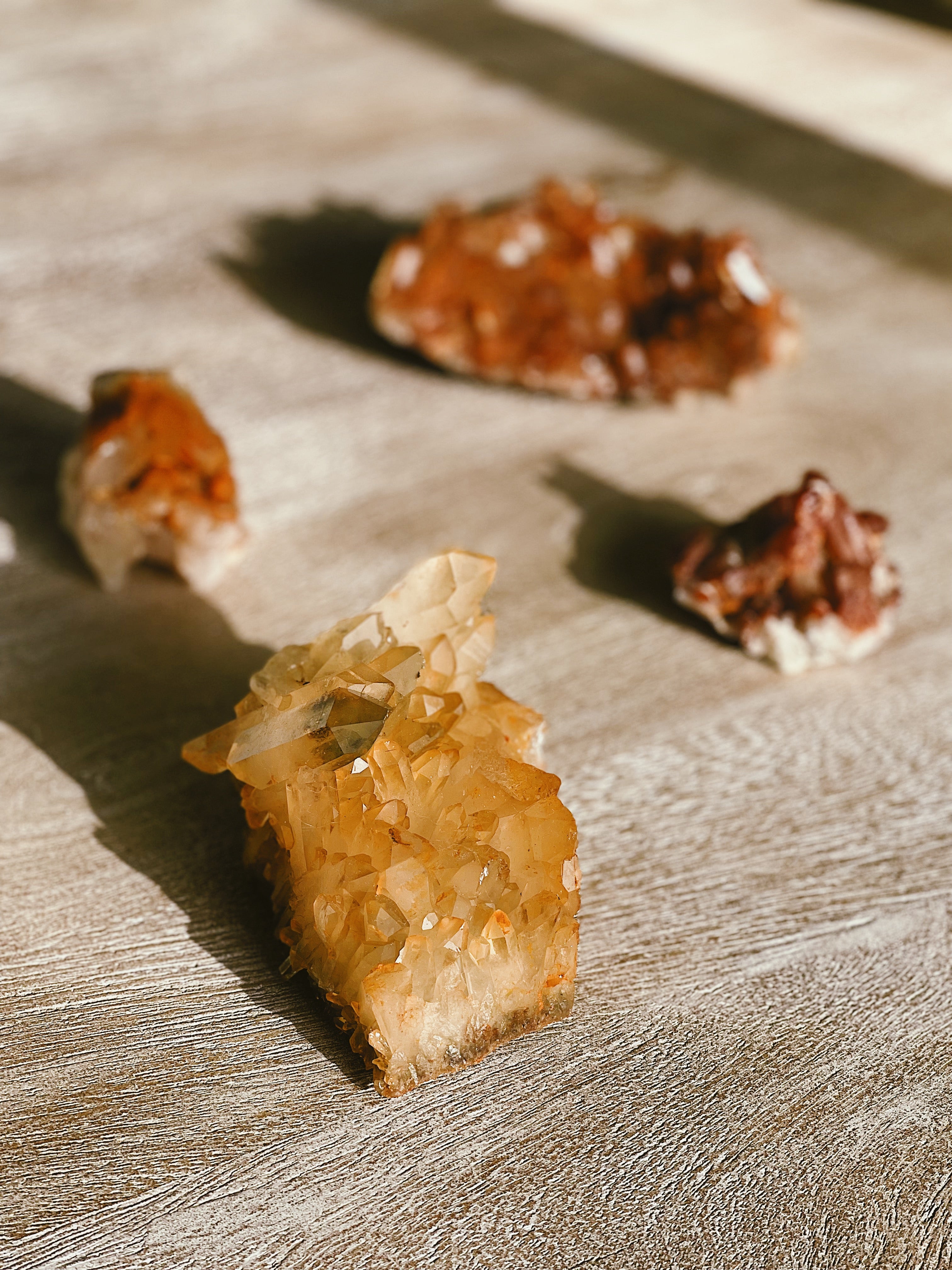 Tangerine Quartz Clusters