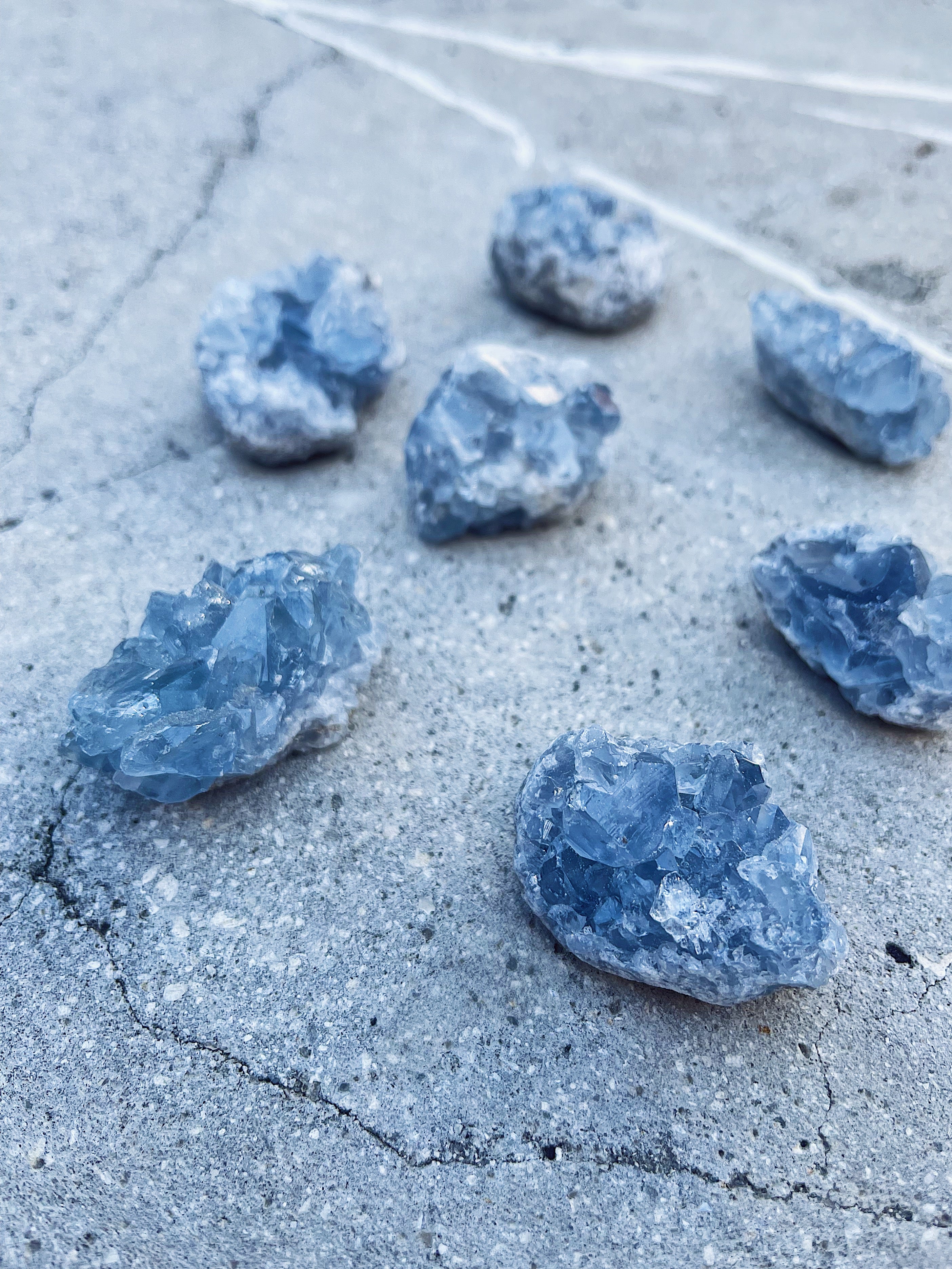 Small Raw Celestite Crystal Geodes for Calm and Guide