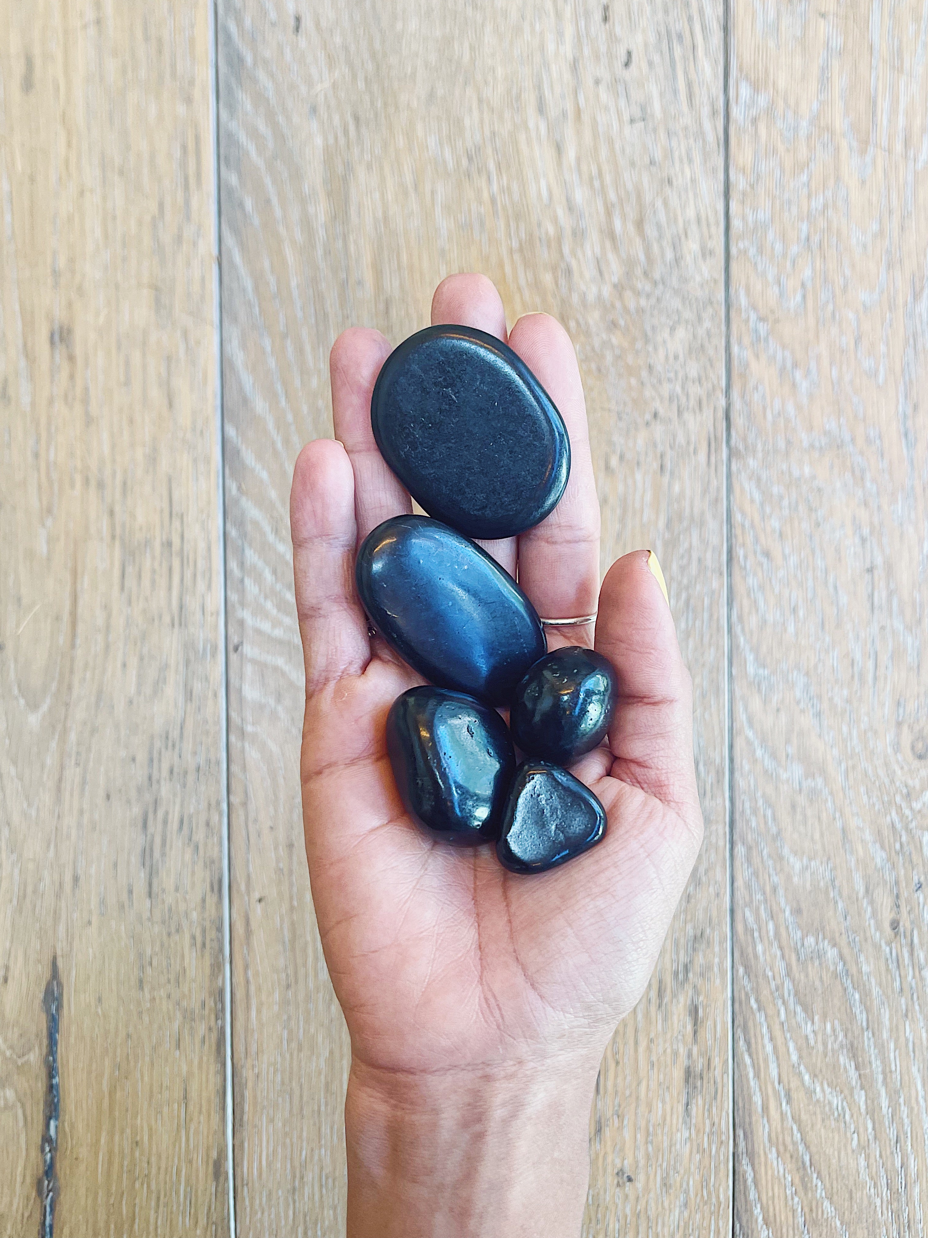 Shungite Stone Tumbles from Russia for EMF Protection & Detox